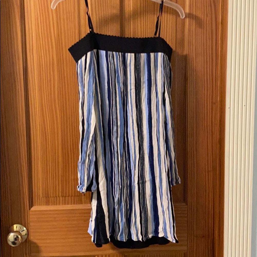 Blue and White Tribal Stripe dress.